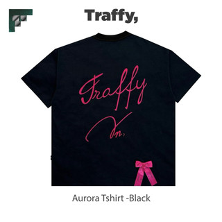  Áo Thun TRAFFY "Đín Nơ" SS2 Màu Đen 100% Cotton Unisex 