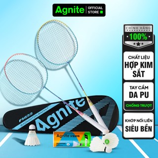   VOUCHER GIẢM 10K - TẶNG QUÀ  Bộ 2 vợt cầu lông chính hãng AGNITE giá rẻ khung carbon composite vợt bền nhẹ căng 9kg 