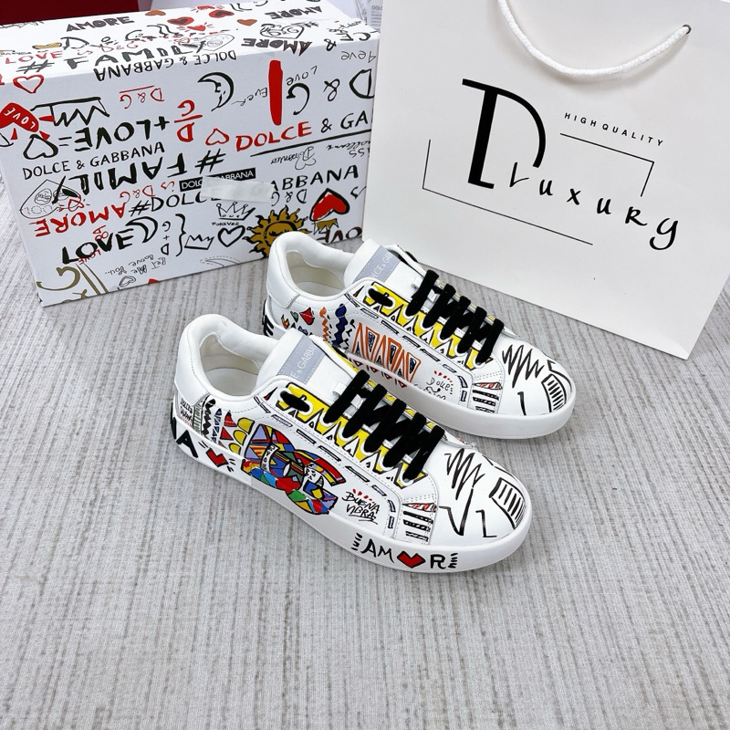 Giày Thể Thao Nam Màu Trắng Phối Nhiều Màu full box và bill Thiết Kế Thêu Nổi Đẹp, Đế Tăng Chiều Cao