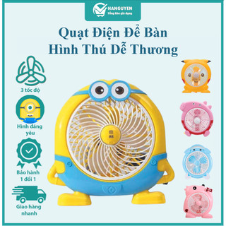  Quạt mini hình thú để bàn cắm điện văn phòng Quạt văn phòng để bàn mini hình thú cắm điện 
