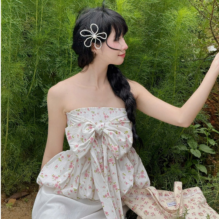 NAVIE - [2 IN 1] Chân váy/Áo NINGNING dáng bí bo chun phối dây thời trang nữ