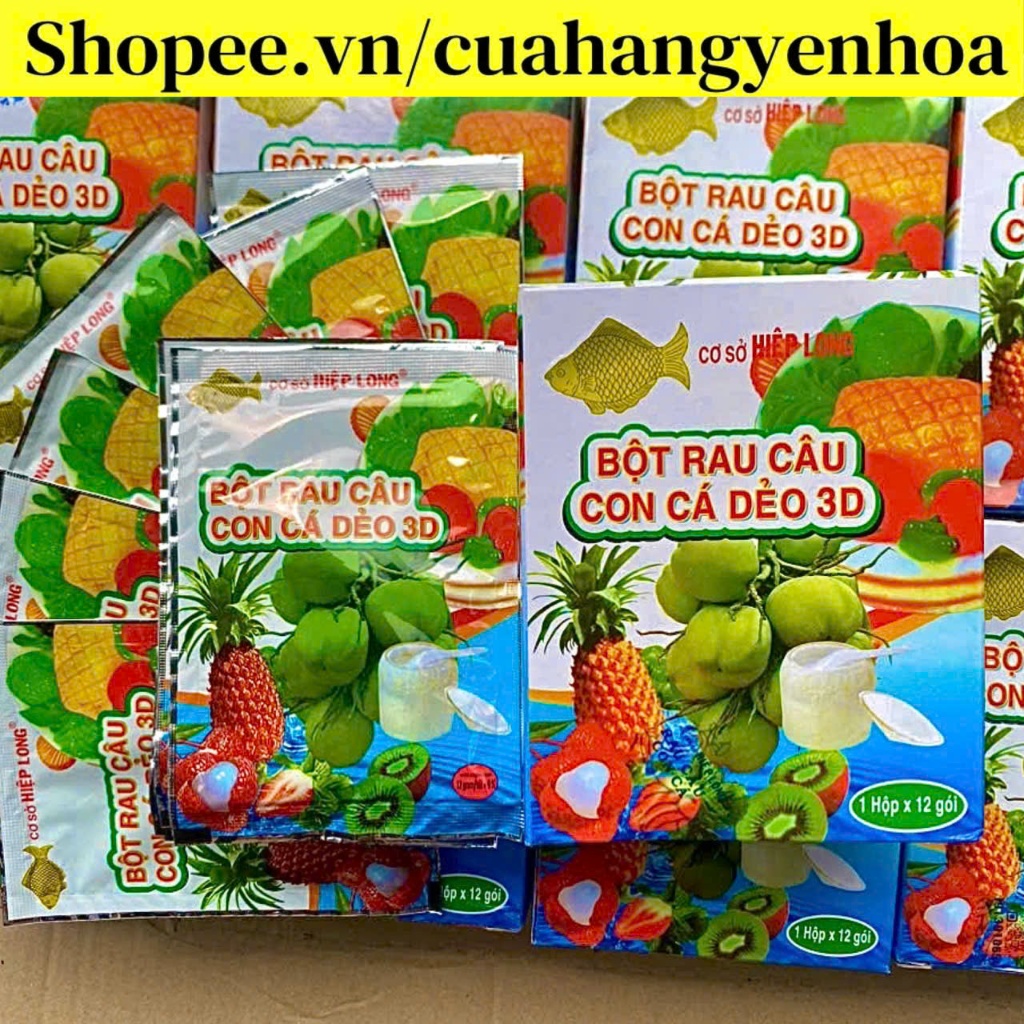 1 gói Bột rau câu con cá dẻo Hiệp Long 10g