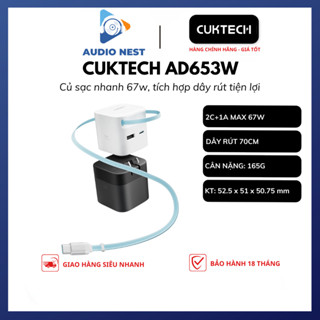 Củ Sạc Nhanh Cuktech CUKTECH 67W GaN Charge (AD653W) - Bảo Hành 18 Tháng.