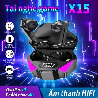  Tai nghe Bluetooth không dây X15 Tws Tai nghe chơi game có màn hình LED bluetooth 5.3 tích hợp mic 