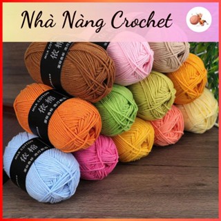 Len Milk Cotton 50G . Milk Mác Đen 50G Full Bảng Màu (Mã 51 đến 86), đan móc váy áo, móc hoa, Len giá rẻ - Nhà Nàng