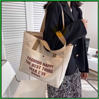 Túi đeo vai Tote vải canvas nữ đựng sách , laptop dây kéo zip đi học thời trang phối đồ đẹp