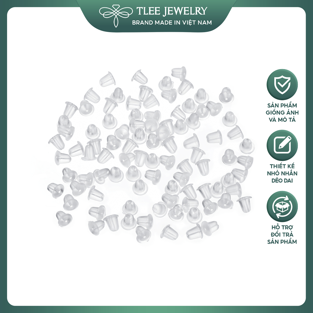 Chốt khuyên tai silicon TLEE (10 đôi) B0147