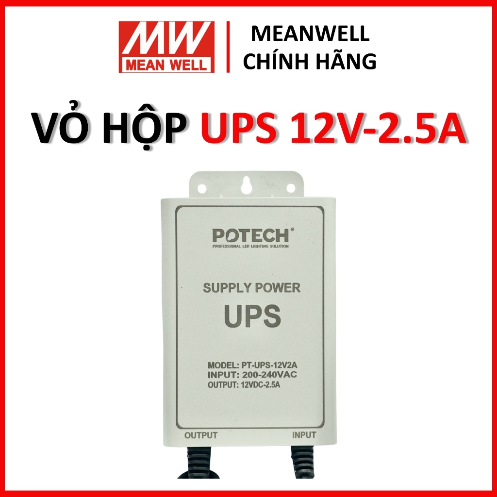 Vỏ hộp UPS 12V-2.5A, vỏ hộp đựng bộ lưu điện dành cho Wifi Camera - UPS 12V, switch mạng, router kèm