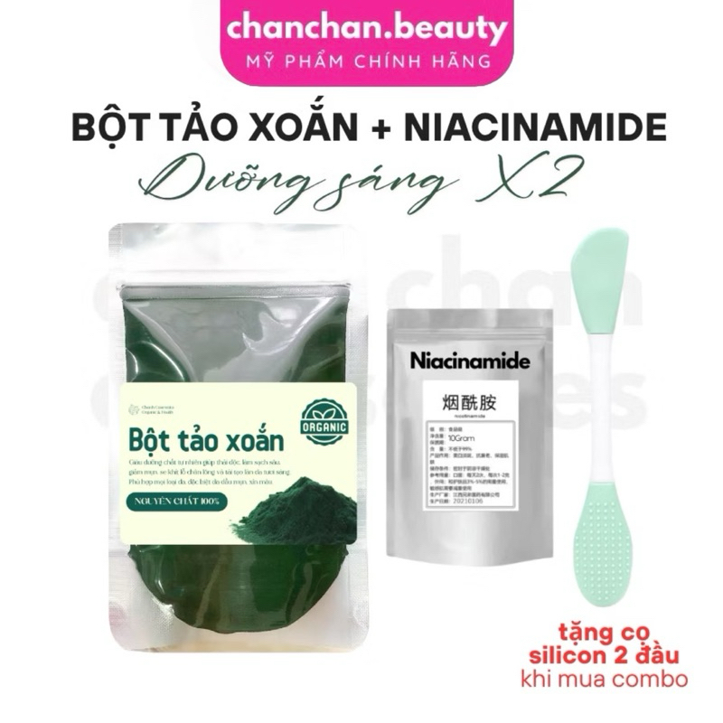 [ BỘT TẢO XOẮN ] Nguyên Chất mix bột Niacinamide Dưỡng Sáng Da Khoẻ