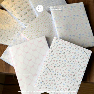 [em điệuuu] Giấy bao tập, bọc vở, bao sách hoa nhí nơ nhí coquette | thiết kế bởi Bliss.
