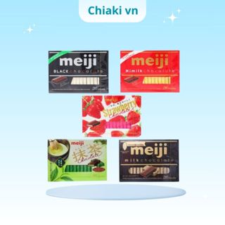  Socola Meiji Nhật bản Hộp 26 thanh Siêu Ngon sẵn 4 vị: Trà xanh Milk đen dâu nội địa nhật 