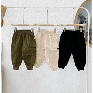   8-30kg  Quần kaki túi hộp trơn bo ống mềm cho bé trai 