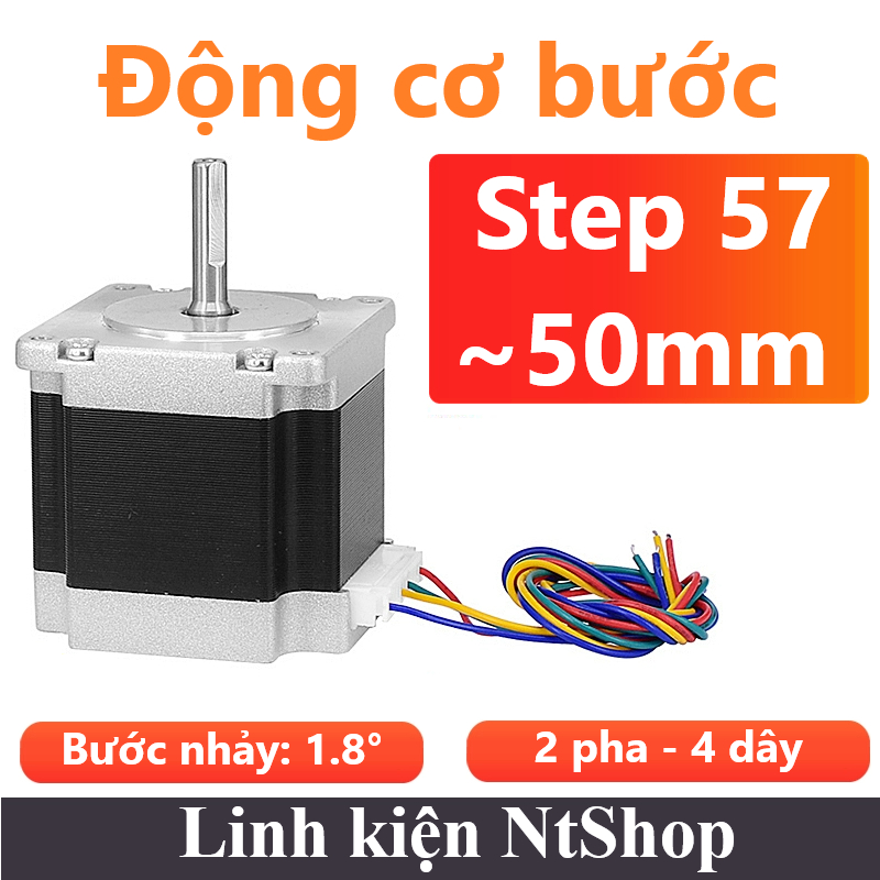 Động cơ bước Step 57 size 50mm trục 6.35mm Động cơ Step Motor