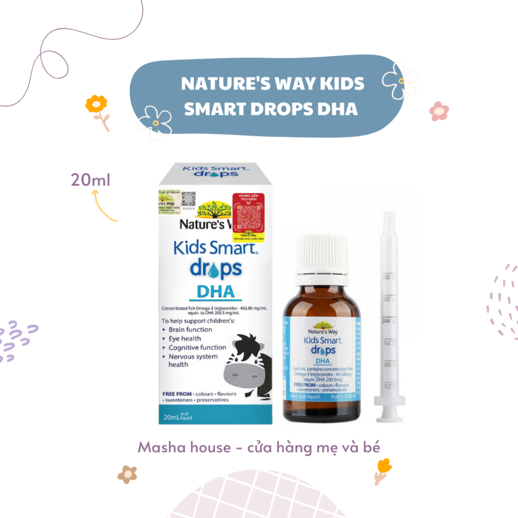 Nature's Way Kids Smart Drops DHA - Bổ sung DHA, EPA, Lọ 20ml