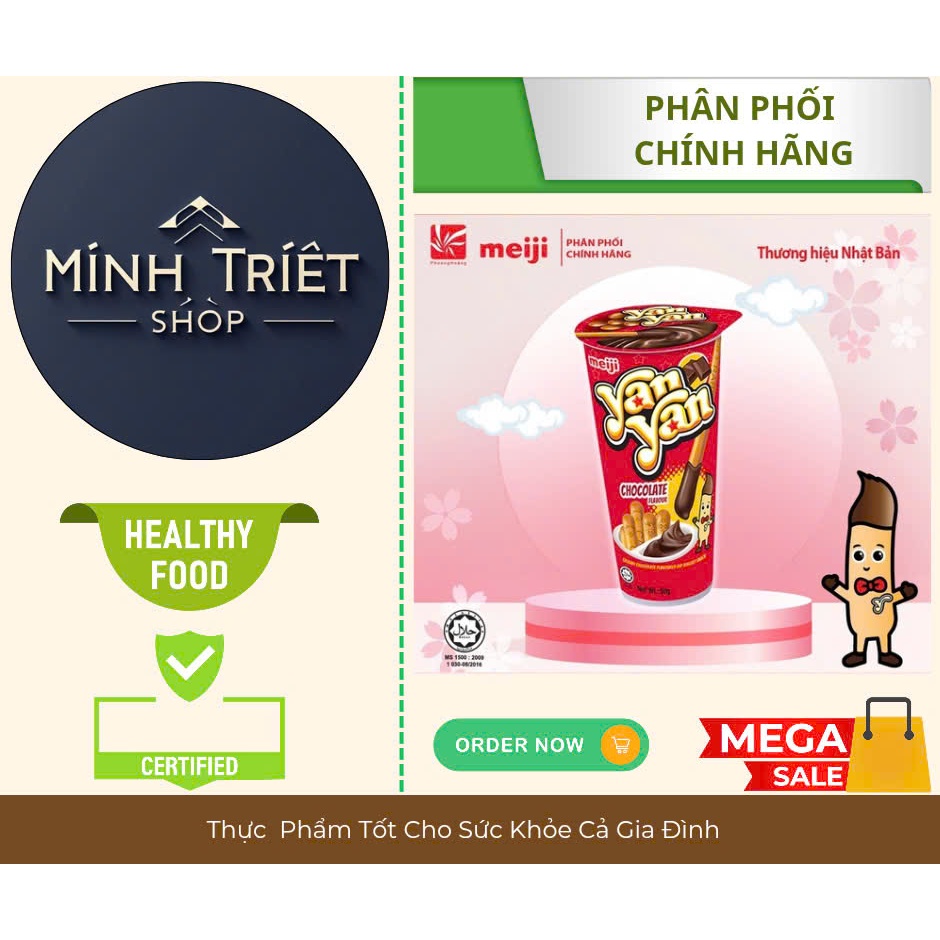 MEIJI - Bánh Chấm Yan Yan Vị Chocolate ( Socola) 50g