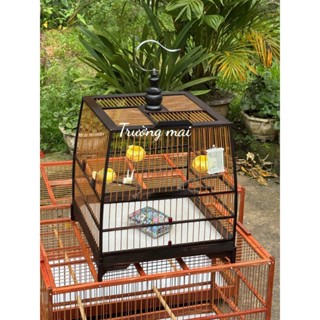 Khung lồng chào mào tự ráp , khung lồng thái đấu, vuông đấu gỗ mun đuôi công nan cáp quang nâu ( lồng chim trường mai)