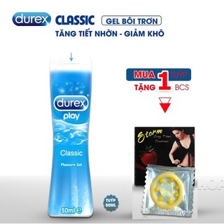 [Tặng BCS Durex] Gel bôi trơn Durex Play Classic 50ml, Giúp Cuộc Yêu Thăng Hoa Hơn