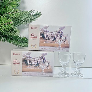 ( JXB007 ) combo 6 ly rượu có chân mẫu trơn, SET 6 Ly uống rượu whisky, ly rượu có chân cao chén shot cup