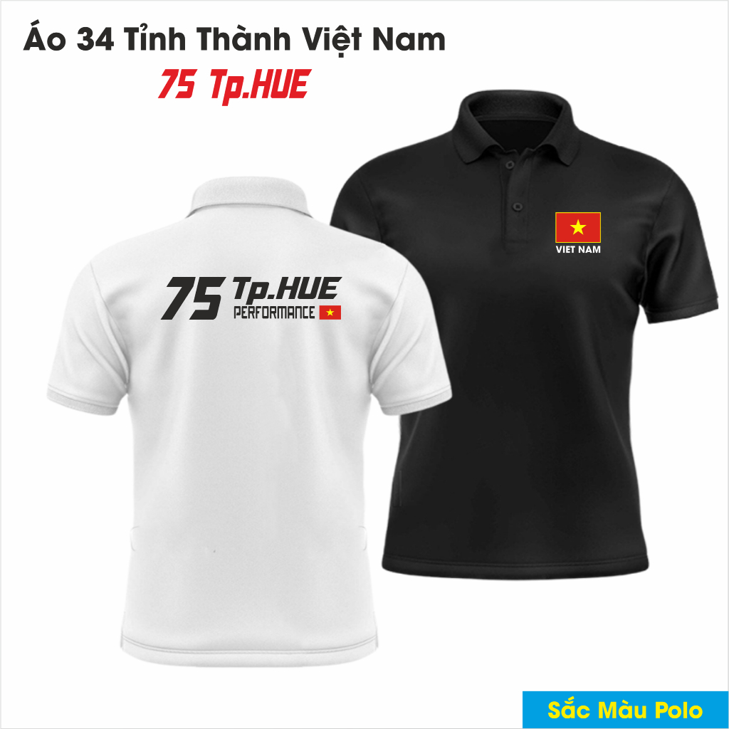 ÁO 75 Tp. Huế - 34 Tỉnh thành Việt Nam - Sắc Màu Polo - Chất vải cá sấu