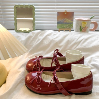  Giày đốc nữ cổ thấp buộc nơ IN Chữ thời trang giá rẻ 