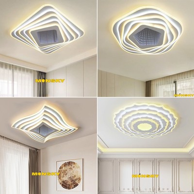 Đèn ốp trần MONSKY LOLI 60cm, 50cm - Hàng chuẩn 100% dùng bóng Led cao cấp 3 màu ánh sáng hiện đại