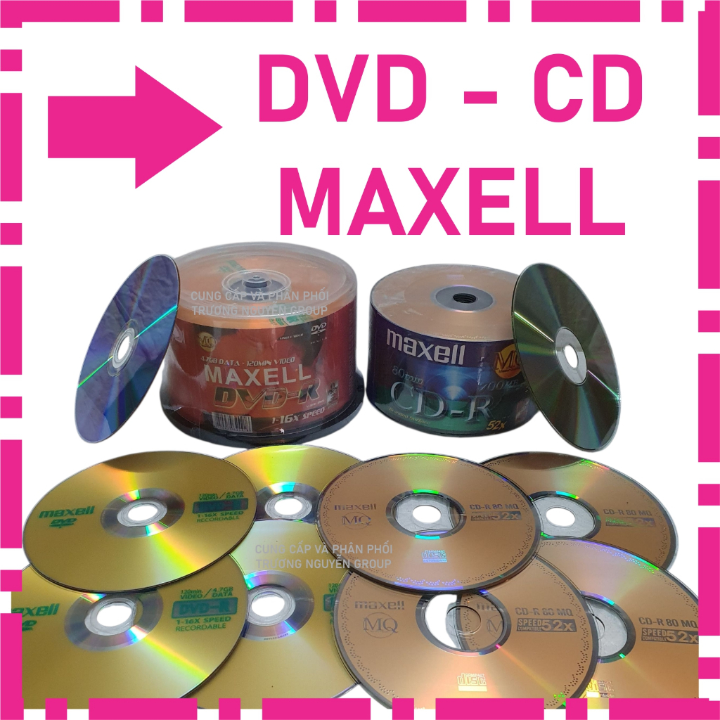 Đĩa Trắng Dvd-r Cd-r Maxell Ridata chất lượng cao thích hợp lưu trữ dữ tài liệu nhạc phim ảnh ô tô
