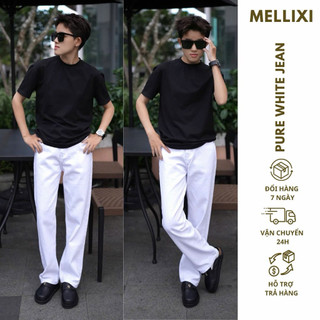  Quần jean nam ống suông rộng M07 quần bò nam đen xám dáng baggy vải demin phong cách hàn quốc MELLIXI 