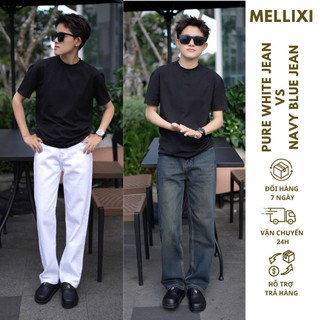  Quần jean nam ống suông rộng M05 quần bò nam đen xám dáng baggy vải demin phong cách hàn quốc MELLIXI 