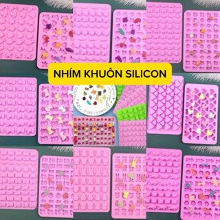 NHÍM KHUÔN SILICON LÀM KẸO CHIP CHIP NHIỀU MẪU DỄ THƯƠNG (5 KHUÔN TẶNG 1 ỐNG BƠM)