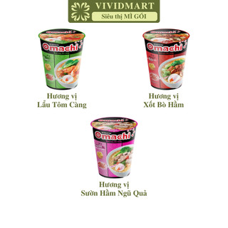   LY LẺ  - MASAN - Mì ly Omachi  KHÔNG THỊT  3 hương vị: Xốt Bò Hầm  Sốt Bò Hầm Sườn Hầm Ngũ Quả Tôm Chua Cay - 66-72g 