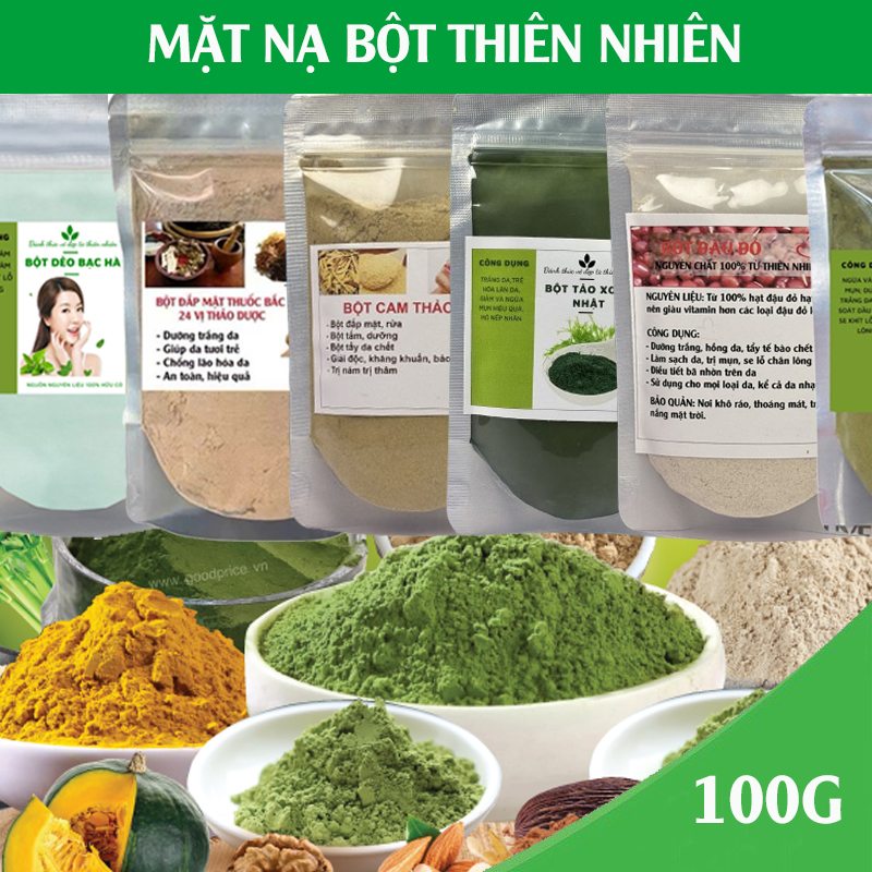  Mặt Nạ Bột Thiên Nhiên - Dưỡng Da Mềm Mịn Chăm Sóc Da An Toàn 