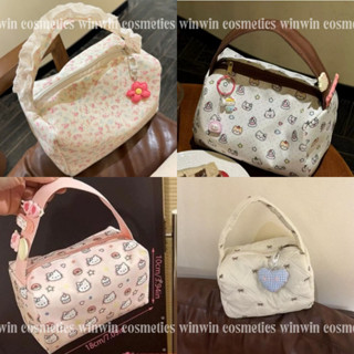  Túi Đựng Mỹ Phẩm cầm tay Hello Kitty Nữ Pouch Chần Bông Vintage Nơ Ins Make Up dễ thương ngọt ngào Dung tích lớn du lịch 