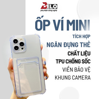 Ốp lưng iphone dẻo trong suốt chống sốc dạng ví có ngăn đựng thẻ ảnh cho 11/11pm/12/12promax13/13promax