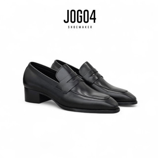 Giày da nam Loafer HH1 - JOG04 , đế phip gỗ high heel 4,5cm , da bò mộc , tăng chiều cao cho nam ( HH1 )
