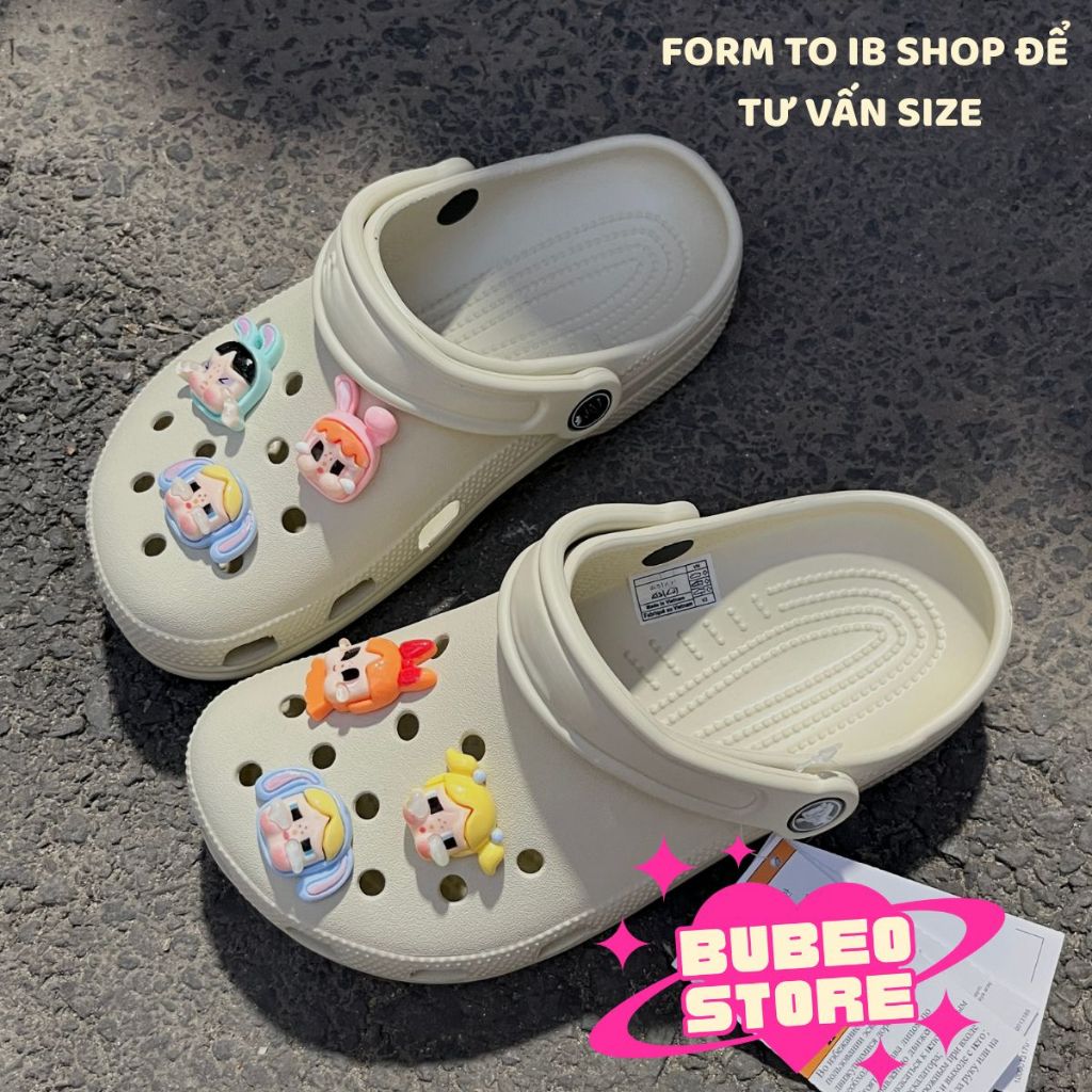 Dép Sục Nam Nữ  Đế Thấp Chống Trơn Trượt Tặng Kèm Charm Crybaby Power