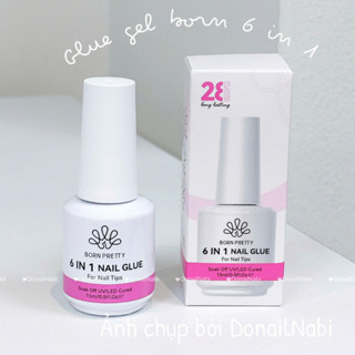 Glue gel 6 in 1 15ml cứng móng , ẩn phụ kiện, úp móng gel