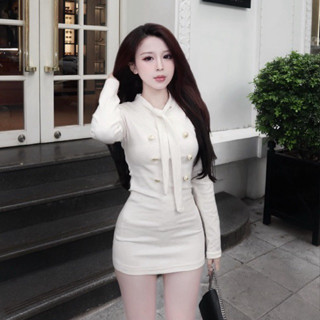  Váy Body Nữ Phối Dây Buộc Đính Cúc Ôm Dáng Ôm Body Tôn Eo Đầm Body Đi Chơi Tiệc - Lady's Design 