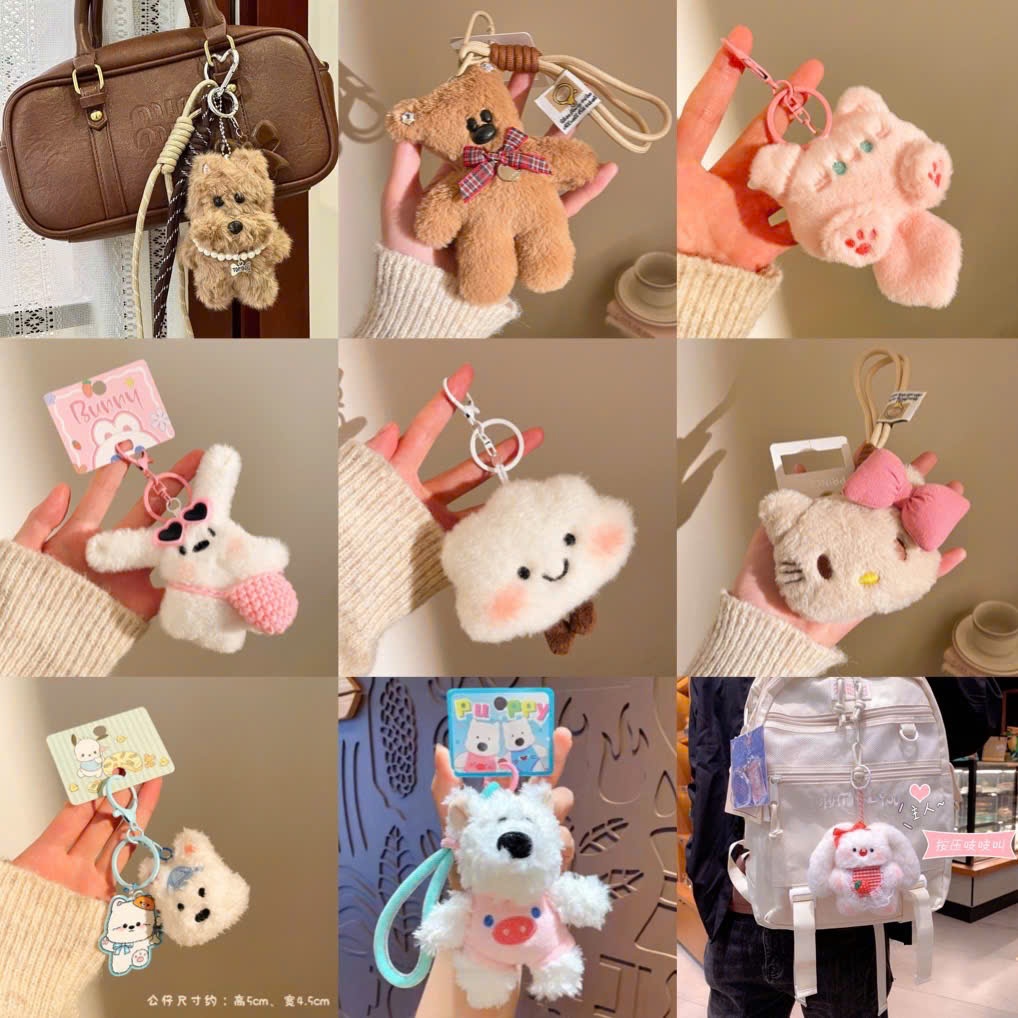 Charm túi xách, móc khóa treo túi xách, chìa khóa nhiều hình dễ thương - C1