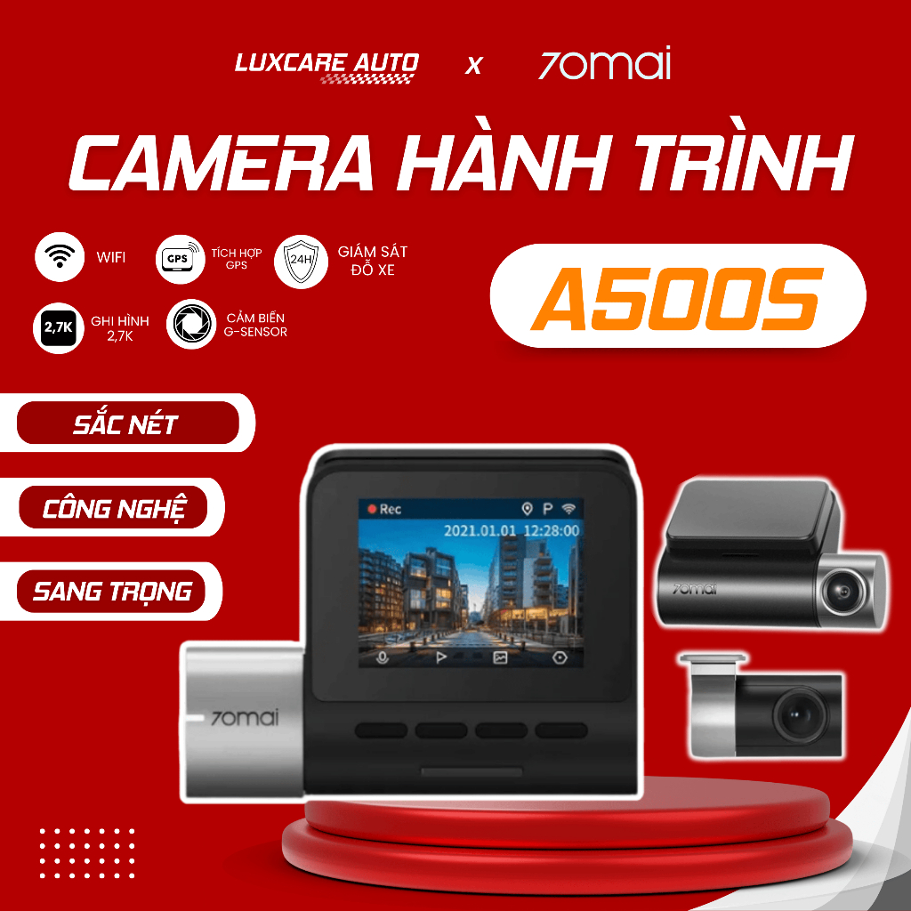 Camera hành trình ô tô 70mai A500S Pro Plus+ - Quốc Tế - Chính Hãng - Bảo hành 12 Tháng | LUXCARE AU