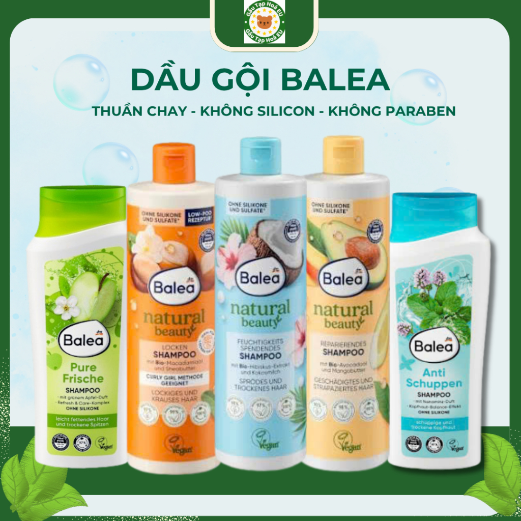 Dầu gội đầu Balea,chiết xuất hữu cơ, không silicon, sạch tự nhiên, nhẹ tóc, thơm trái cây.