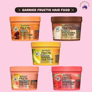   Bản Úc  Kem Ủ Tóc Garnier Fructis 3IN1 Hair Food 390ml - Phục Hồi Tóc Hư Tổn Nuôi Dưỡng Mái Tóc Mềm Mượt 