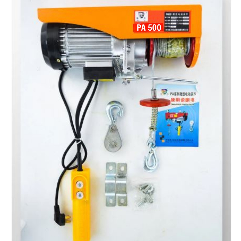 Tời Điện Pa500 Điện Áp 220vac, Pả Lăng Điện Nâng Hạ Vật Liệu kết hợp cùng tời rùa điện