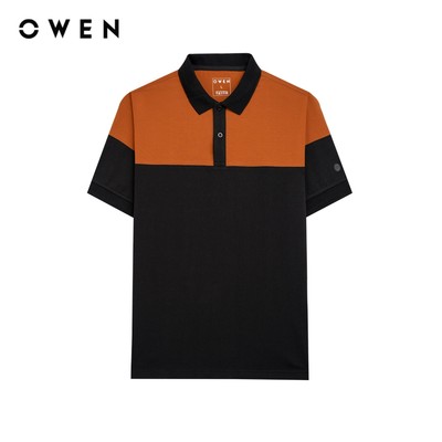 Owen - Áo polo Bodyfit APV253634 màu Đen chất liệu CVC Spandex