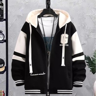  Áo Khoác Nỉ Nam Dài Tay Kéo Khóa Phối Tay Họa Tiết In Chữ Form Rộng Thời Trang Zenkonu AO KHOAC NAM 053V1 