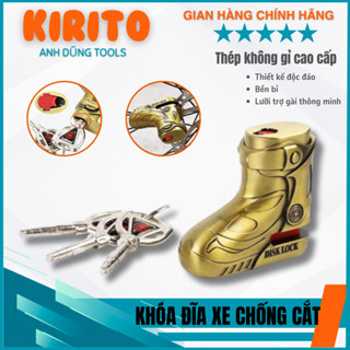 Khóa Đĩa Xe Máy Chống Trộm, Ổ Khoá Phanh Đĩa Xe Máy Chính Hãng AnBoud 3 chìa sơ cua, Khóa hình giày