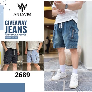 Quần Short Jean ,Quần Jean nam ngắn ANTAVIO Chất Liệu Jean Mềm Mại túi hộp  M--3XL 45-90kg 2689
