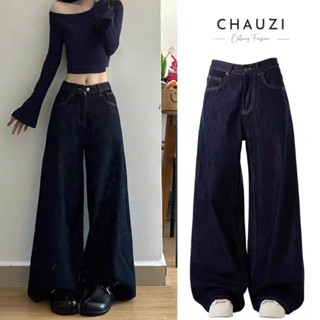 (MỞ BÁN)Quần Jeans Ống Rộng CHAUZI Cạp Cao –Xanh-Thời Trang Hiện Đại Women's Jeans CHAUZI QD690