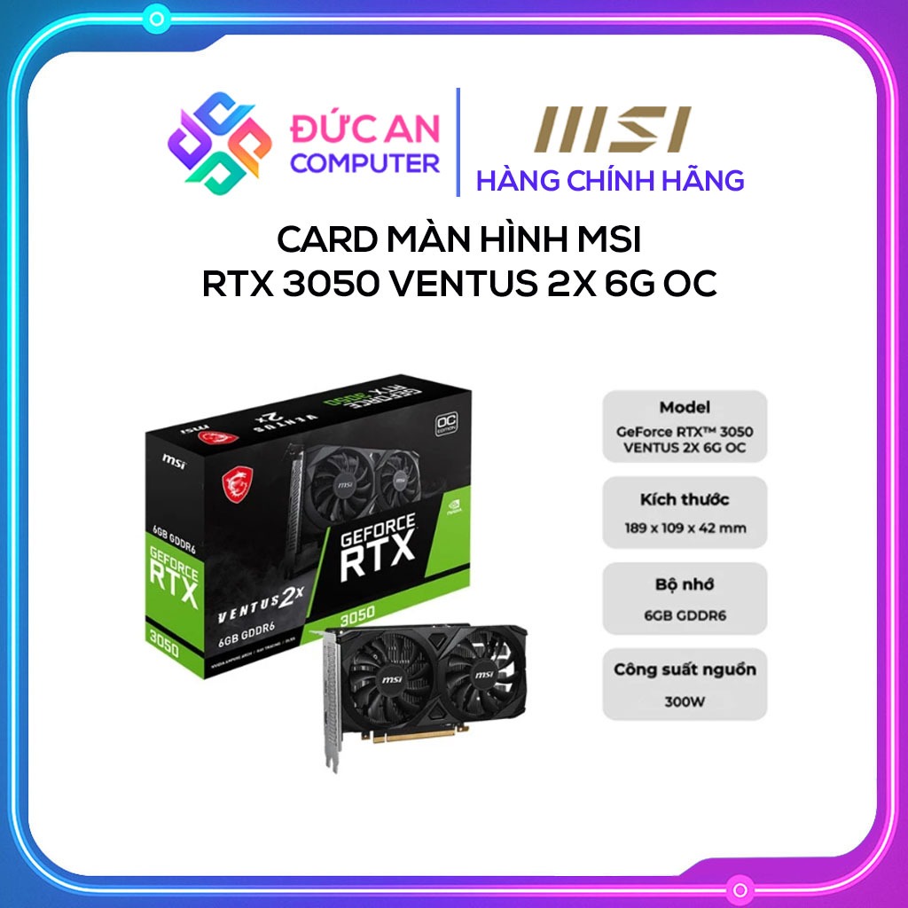 Card màn hình MSI RTX 3050 VENTUS 2X 6G OC