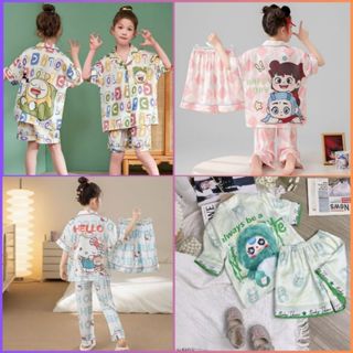   08-45kg Đồ Bộ Pijama cho bé 9-45kg trẻ em vải lụa Latin Siêu Xinh 