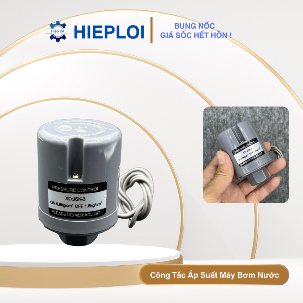 Công Tắc Áp Suất Máy Bơm Nước Ren 17 - Tự Động Ngắt Khi Áp Suất Quá Cao, Bảo Vệ Máy Bơm, Độ Bền Cao